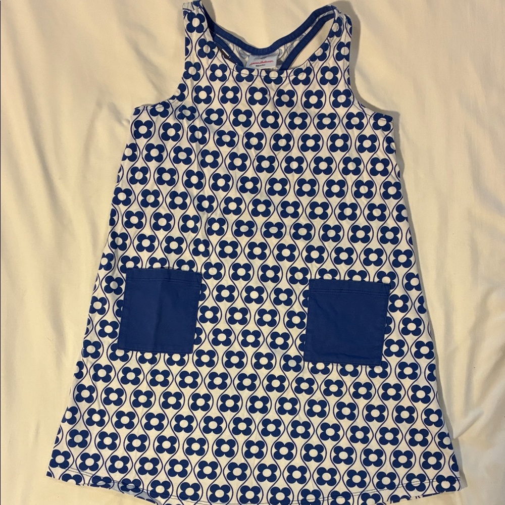 Hanna Andersson Navy and White Floral Tank Dress